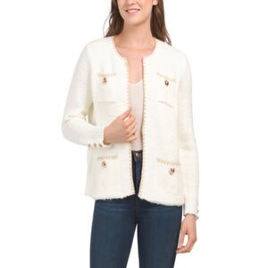 Sioni Lady Cardigan Ivory Size Large NWT